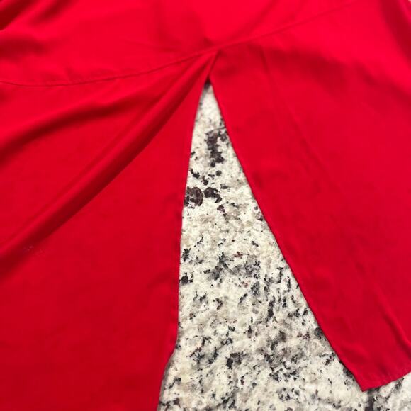 Lane Bryant Vintage Red Long Sleeve Blouse Button Up Split in Back, 26/28 - Picture 5 of 6